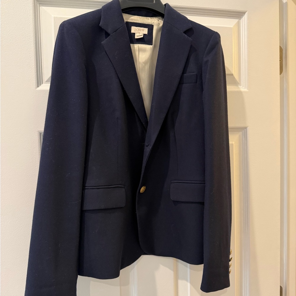 J. Crew Factory Navy Blazer with Gold Accents